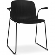 Magis - Troy Armlehnen-Kufenstuhl Buche Schwarz - Schwarz