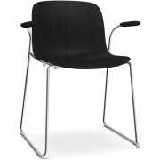 Magis - Troy Armlehnen-Kufenstuhl Buche Schwarz - Verchromt