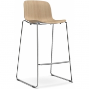 Magis - Troy Kufenhocker Buche 69 cm | Natur - Verchromt