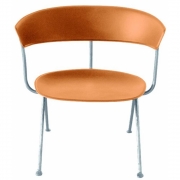 Magis - Officina Niedriger Sessel Leder Natura | Verzinkt