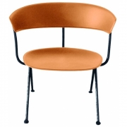 Magis - Officina Niedriger Sessel Leder Natura | Schwarz