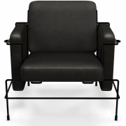 Magis - Traffic Sessel Leder Anthrazit (Gestell: Schwarz)