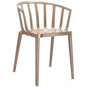 Kartell - Venice Armlehnenstuhl Taupe Glänzend