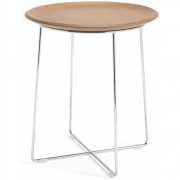 Kartell - Al Wood Beistelltisch Basic Veneer Holz hell / Chrom