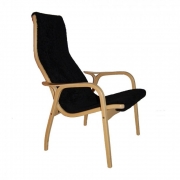 Swedese - Lamino Sessel Buche | Schafsfell Schwarz