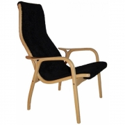 Swedese - Lamino Sessel Eiche geölt | Schafsfell Schwarz