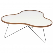 Swedese - Flower Tisch 114x107 cm 45 cm | Weiß-Nussbaum | Schwarz