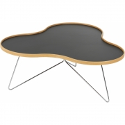 Swedese - Flower Tisch 114x107 cm 45 cm | Schwarz-Birke | Verchromt