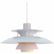 Louis Poulsen - PH 5 Pendelleuchte Austerngrau/Blau/Rosa
