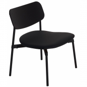 Petite Friture - Fromme Wood Lounge Stuhl gepolstert Schwarz / Leder Uruguay