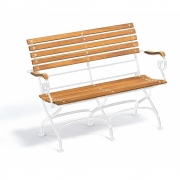 Weishäupl - Classic Bank mit Armlehnen 2-Sitzer | Weiß