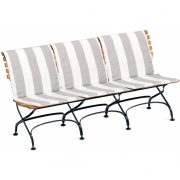 Weishäupl - Sitz-/Rückenpolster für Classic Bank 3-Sitzer | Schwarz-Weiß (Acryltuch)