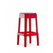 Pedrali - Rubik 580 Barhocker Rot Transparent