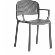 Pedrali - Dome 266 Armlehnstuhl perforiert Anthrazit