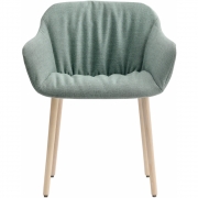 Pedrali - Babila XL 2753R Gepolsterter Armlehnstuhl Holzgestell 