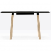 Pedrali - Arki Wood Tisch mit Kabelkanal 