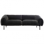 Zanotta - ZA:ZA Sofa 240 Dunkelgrau (Top 31905) / Schwarz