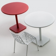 Fast - Tonik / Cross Tisch Outdoor Ø 80 cm | Metallgrau | Taupe