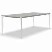Fast - AllSize Tisch mit Platte aus gesprenkeltem Aluminium, grau 220x100 cm | Weiß