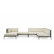 Ethimo - Infinity Modulsofa Daybed rechts | Warmgrey | Nature White