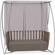 Ethimo - Swing Hollywoodschaukel Teakholz Natur, Warmweiß 