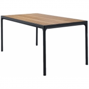 Houe -  Four Outdoor Tisch Bambus / Schwarz | 90 x 160 cm