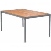Houe -  Four Outdoor Tisch Bambus / Grau | 90 x 160 cm