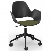 Houe - Falk Drehsessel mit Rollen Piniengrün (Connect)