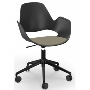 Houe - Falk Drehsessel mit Rollen Dunkelbeige (Cura)