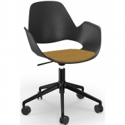 Houe - Falk Drehsessel mit Rollen Dunklgelb (Cura)