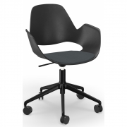 Houe - Falk Drehsessel mit Rollen Dunkelgrau (Cura)