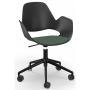 Houe - Falk Drehsessel mit Rollen Dunkelgrün (Cura)