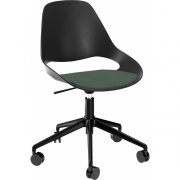 Houe - Falk Drehstuhl mit Rollen Dunkelgrün (Cura)