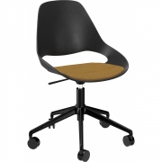 Houe - Falk Drehstuhl mit Rollen Dunklgelb (Cura)