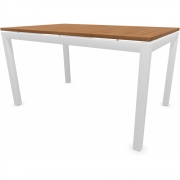 Stern - Classic Tisch 130x80 cm | Aluminium weiß | Teak