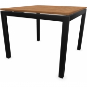 Stern - Classic Tisch 90x90 cm | Aluminium schwarz matt | Teak