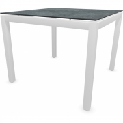 Stern - Classic Tisch 90x90 cm | Aluminium weiß | Metallic grau