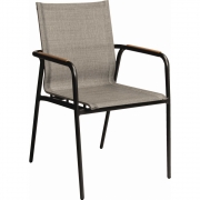 Stern - Vento Stapelsessel mit Teakarmlehnen 