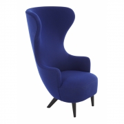 Tom Dixon - Wingback Stuhl Blau Hallingdal 773 (Beine: Eiche Schwarz)