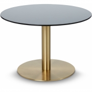 Tom Dixon - Flash Circle Beistelltisch Schwarz (Gestell: Messing)