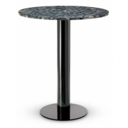 Tom Dixon - Tube Stehtisch Pebble Marmor / Schwarz (Ø90 cm)