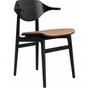 Norr11 - Bufala Stuhl mit Sitzpolsterung Schwarz | Camel 21004