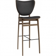 Norr11 - Elephant Barstuhl mit Frontpolsterung Hell geräuchert | Anthrazit 21003