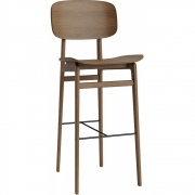 Norr11 - NY11 Barstuhl mit Rückenlehne Hell geräuchert