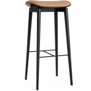 Norr11 - NY11 Barstuhl mit Sitzpolsterung Schwarz | Camel 21004 (Dunes)