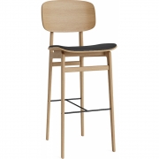 Norr11 - NY11 Barstuhl mit Sitzpolsterung und Rückenlehne Natur | Anthrazit 21003 (Dunes)