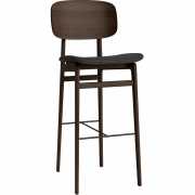 Norr11 - NY11 Barstuhl mit Sitzpolsterung und Rückenlehne Dunkel geräuchert | Anthrazit 21003 (Dunes)