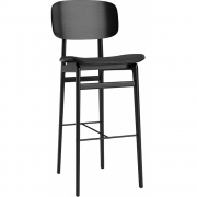 Norr11 - NY11 Barstuhl mit Sitzpolsterung und Rückenlehne Schwarz | Anthrazit 21003 (Dunes)