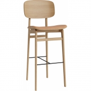 Norr11 - NY11 Barstuhl mit Sitzpolsterung und Rückenlehne Natur | Camel 21004 (Dunes)