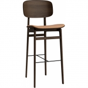 Norr11 - NY11 Barstuhl mit Sitzpolsterung und Rückenlehne Dunkel geräuchert | Camel 21004 (Dunes)